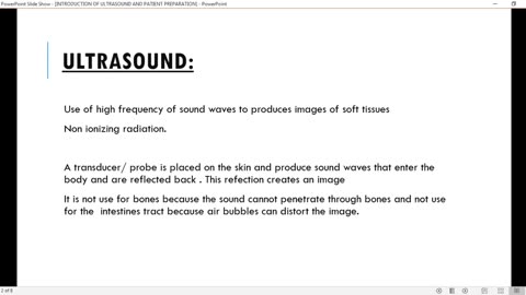 Introduction of ultrasound and patient preparation