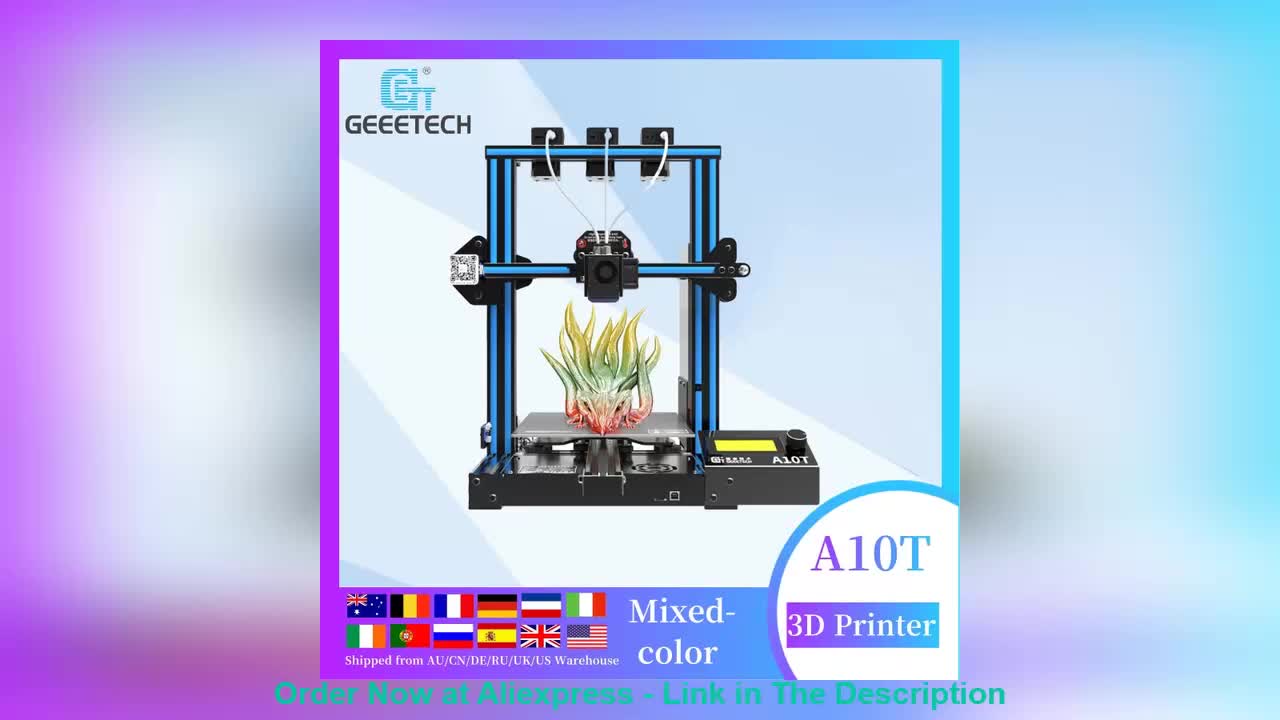 ☘️ Geeetech A10T FDM 3DPrinter multi color Integrated Building Base big 220x220x260 Break Resuming