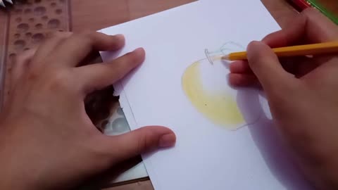 Fill The Inner Color Of The Apple With Colored Lead