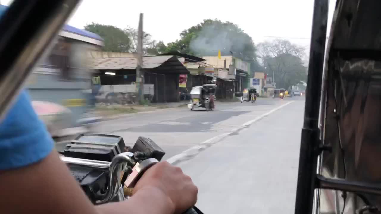 Riding a trike in the Philippines