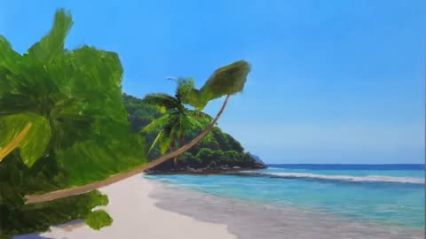 Painting a Tropical Beach Time Lapse