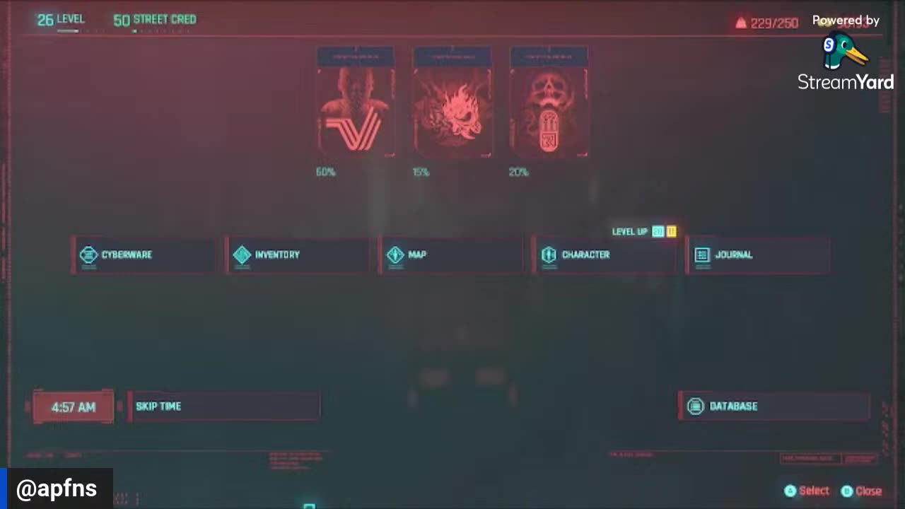 @apfns Cyberpunk 2077 Live 8_24_24 No Mic Youtube Afternoon Stream