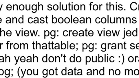 Migrating PostgreSQL into Oracle Boolean compatibility