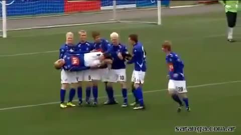 This football celebration is humiliating and funny.You wouldnt believe.