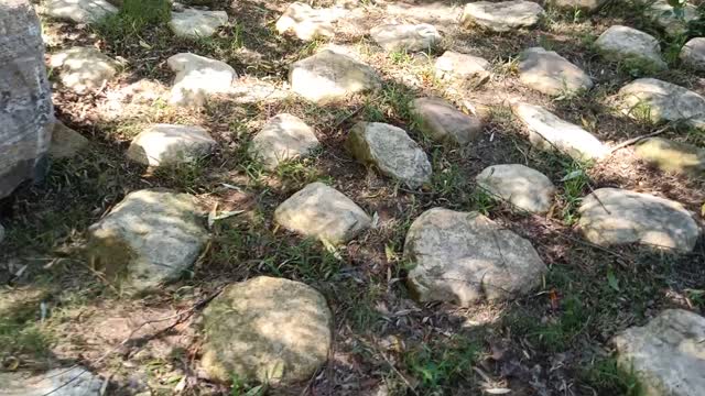 Stone road, happy to walk