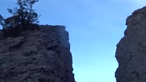 Amazing Goat Jump on Mountain