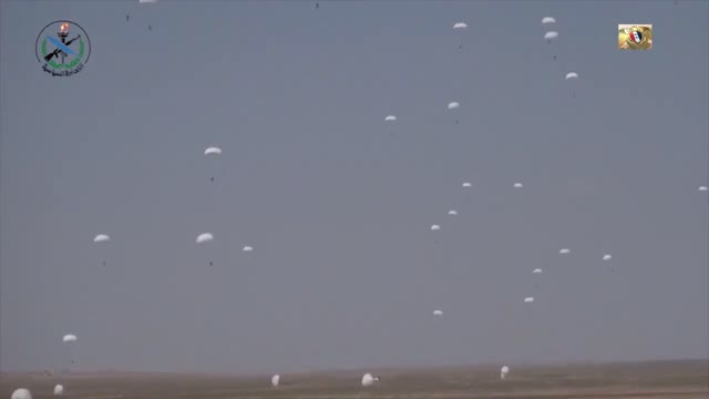 Syrian and Russian Armies Parachuting Drill