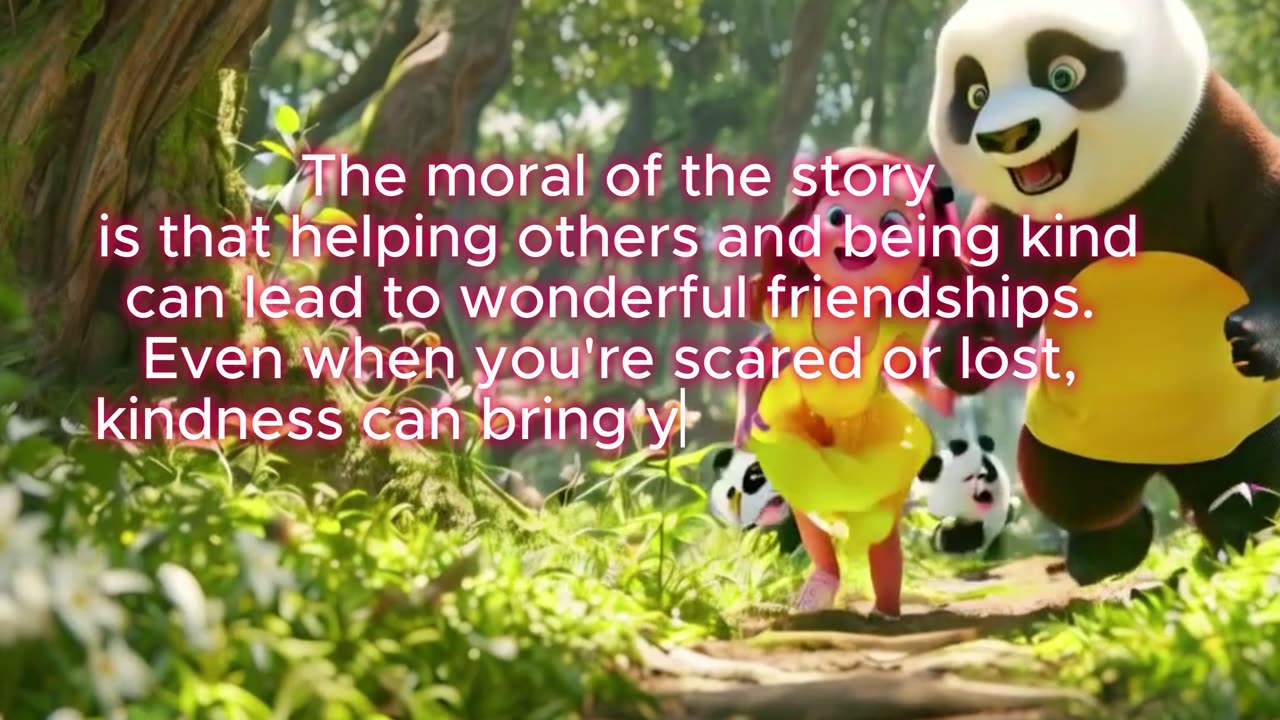 Generate Ai story for kids"Lost in the Forest: A Panda's Kindness Saves the Day!