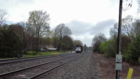 Norfolk Southern Tie Crane Truck Cleaning Up The Main Line 3-31-22