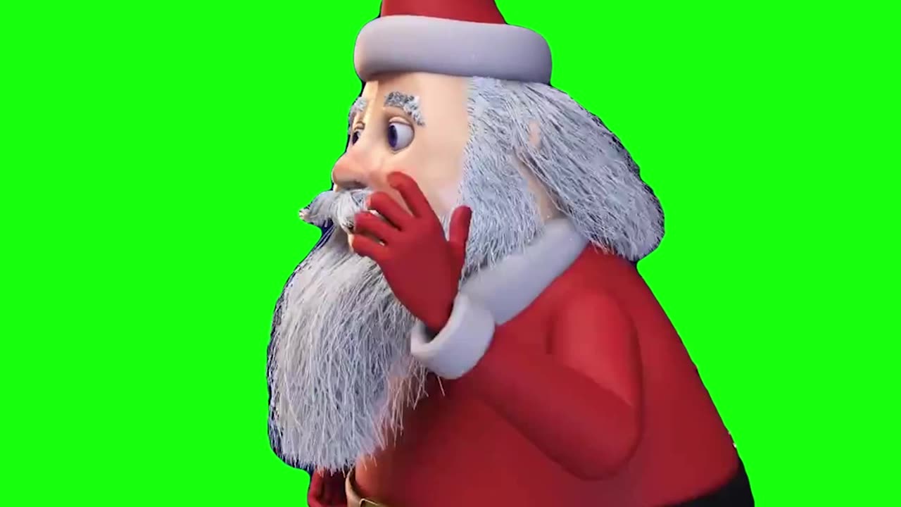 Santa Claus Running | Green Screen