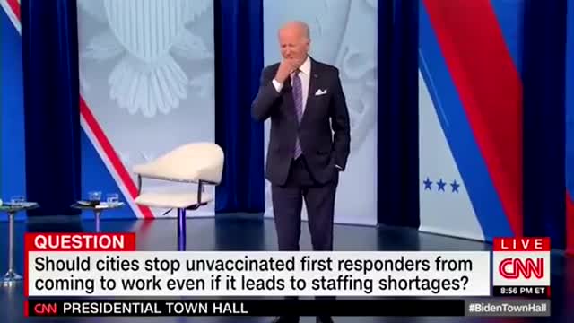 CNN Biden Townhall: Unvaccinated 1st Responders be let go if don't comply with Vax mandate?