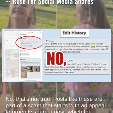 Fact Check: Plea For Help Locating Missing Daughter 'Nora' NOT Real -- Ruse For Social Media Shares