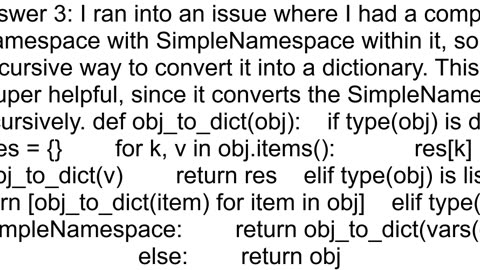 How to initialize a dict from a SimpleNamespace