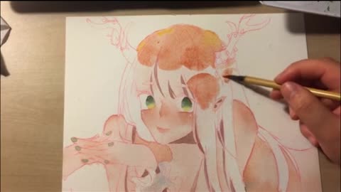 The Coloring Of The Hair Of A Girl With Antlers