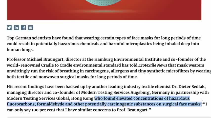 Dr. Guy Hatchard: Multiple Harms Associated With Wearing Face Masks