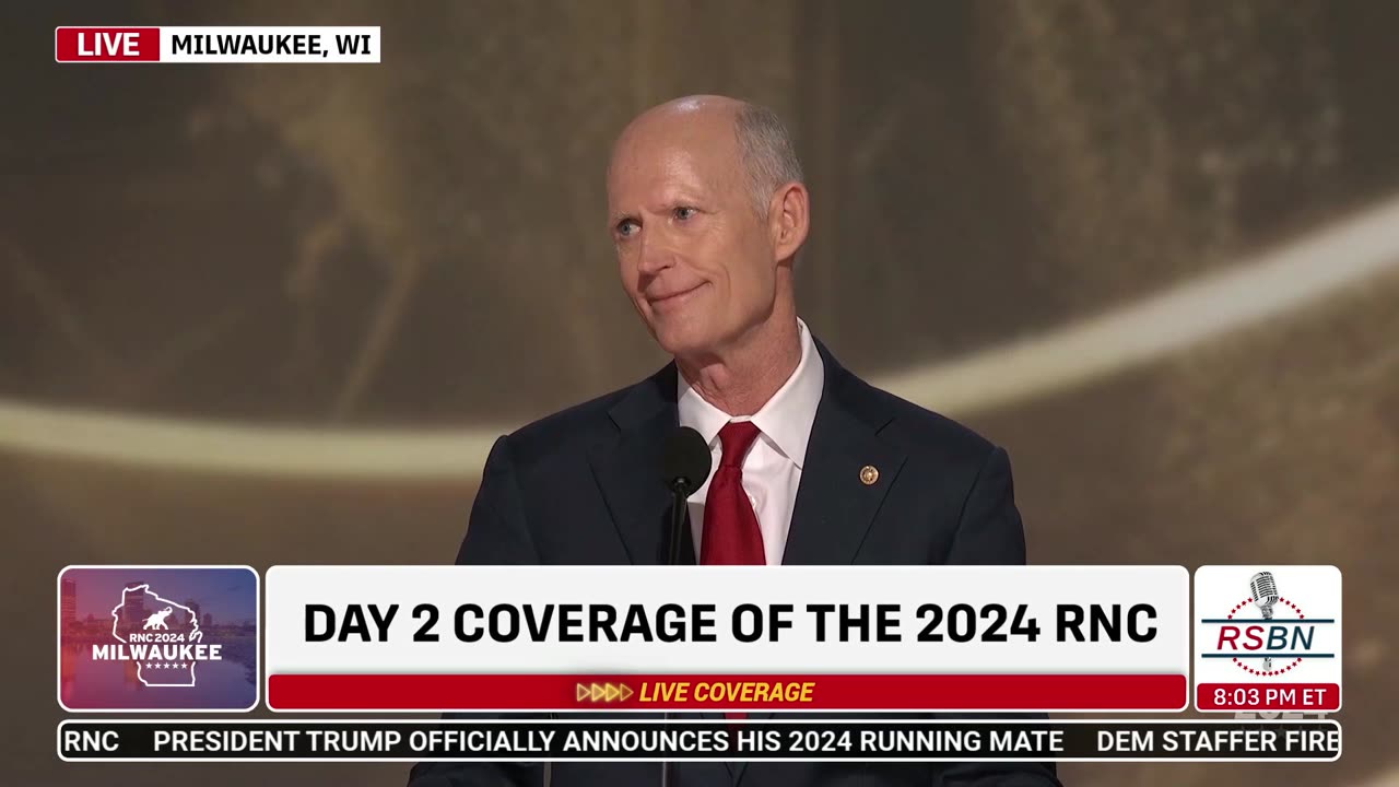 WATCH: U.S. Sen. Rick Scott Speaks at 2024 RNC in Milwaukee, WI - 7/16/2024