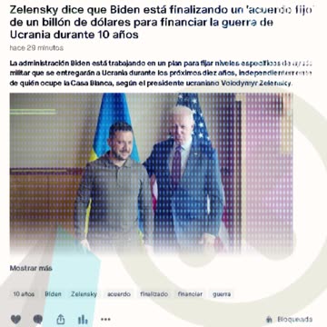 Zelensky dice que Biden está finalizando un 'acuerdo fijo'