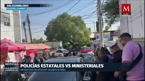 Riña entre policías y ministeriales durante operativo en Ecatepec