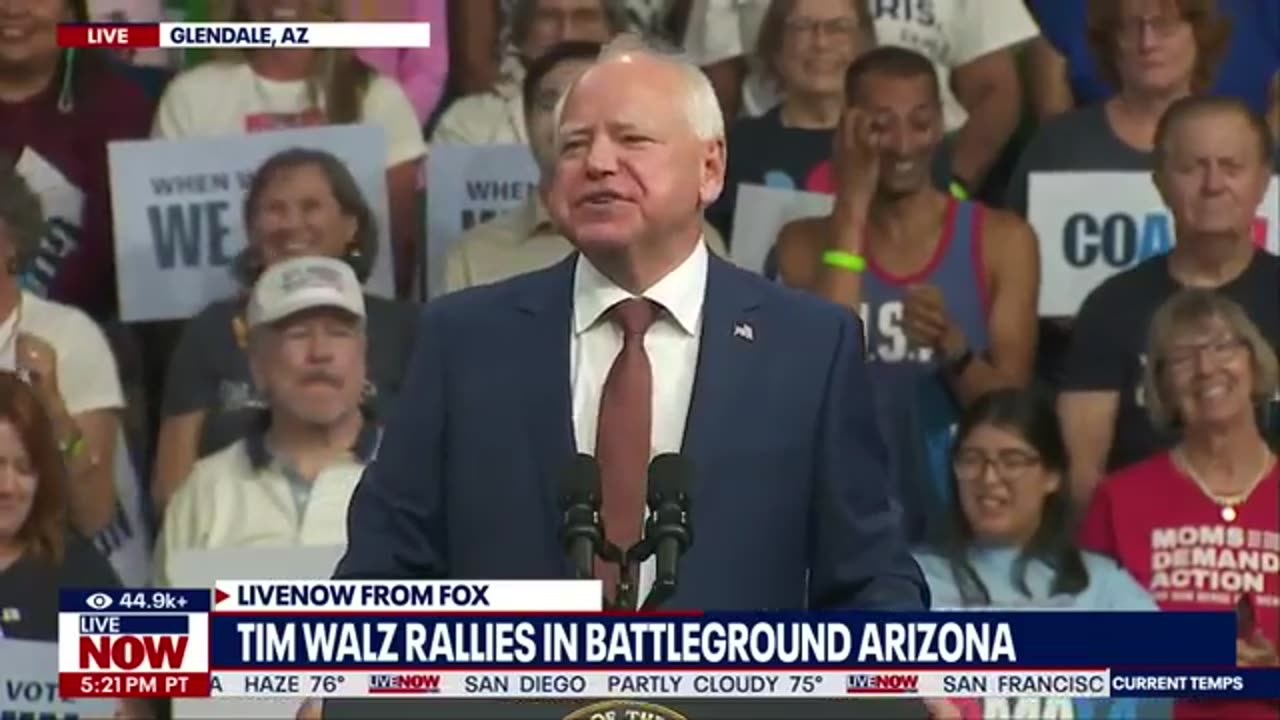 Tim Walz rallies in battleground state of Arizona | LiveNOW from FOX