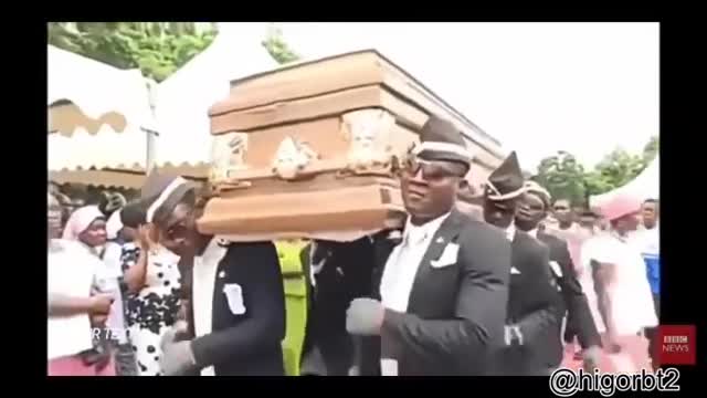 funny videos - Dancing with the coffin if you laugh, restart the video