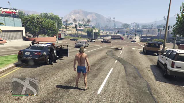 Trevor witnessed a police shootout while drunk - GTA 5