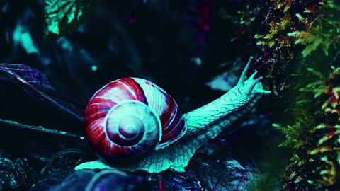 snail enjoying his lazy time with nature