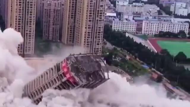 China: Fifteen brand new high rise buildings purposely blown up in 15 seconds