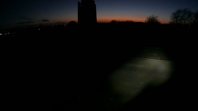 Audio test and light test before filming a night vlog at fort nelson