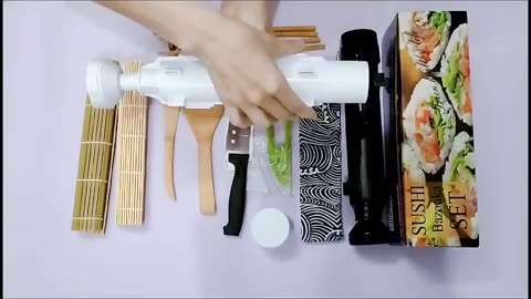 DIY Cylinder Sushi Making Machine Quick Sushi Bazooka Japanese Rolled Rice Meat Mold