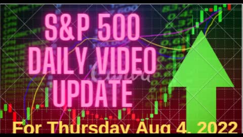 Very Short Daily Video Update for Thursday Aug 4 2022