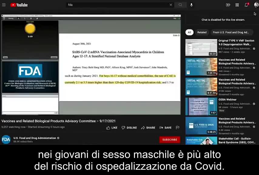 FDA riguardo ai danni e alle morti da siero genico Covid-19