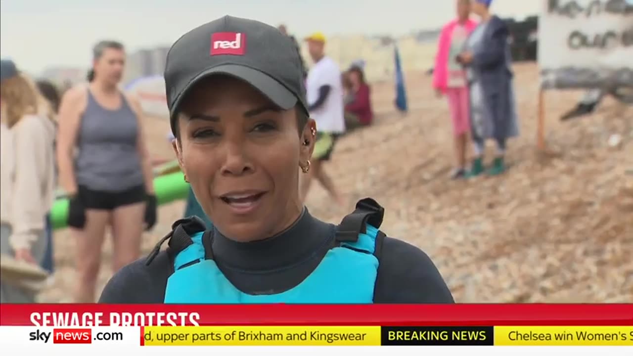 Campaigners take to beaches to protest against sewage in UK waters Sky News