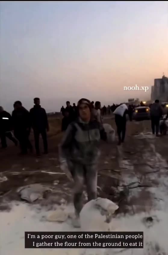 Palestinian man happy to have flour