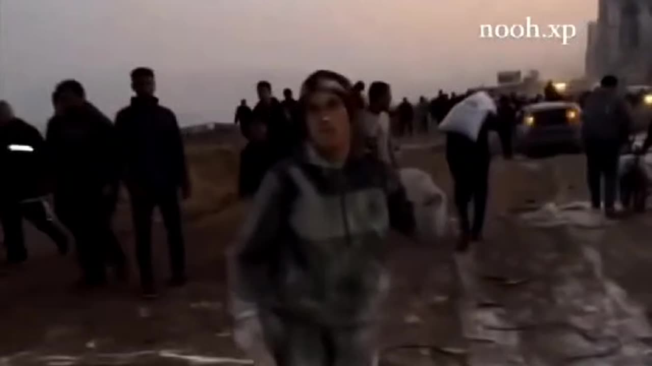 Palestinian man happy to have flour