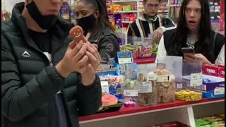 Everyone around the boy was stunned by the magic trick