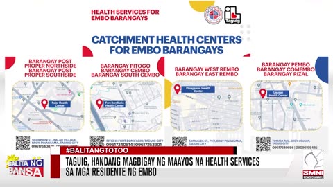 Taguig, handang magbigay ng maayos na health services sa mga residente ng Embo