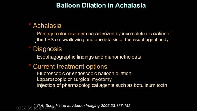 No. 5- . Dilatación Esofágica con Balón. -Dr. Song Ho-Young