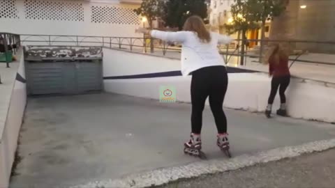 Try not to laugh at this girl sending it straight into a garage