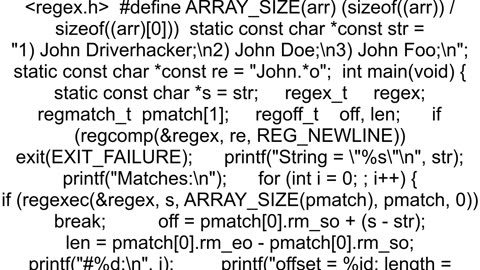 How do you find all matches in regexes with C