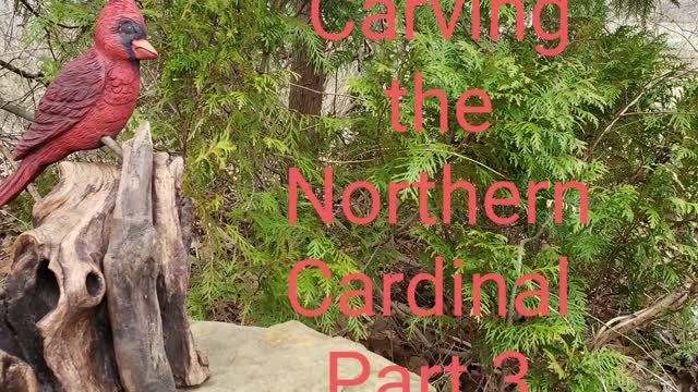 Hand carving the Northern Cardinal