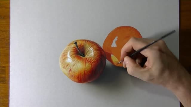 Draw Part Of The Color Texture Of Another Apple