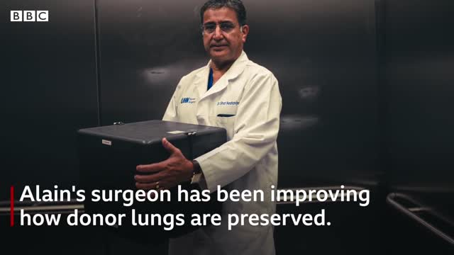 Transplant lung transport via drone, BBC News