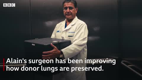 Transplant lung transport via drone, BBC News