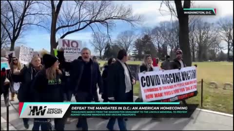 Defeat the mandates. Washington,Lincoln Memorial,23/01/2022