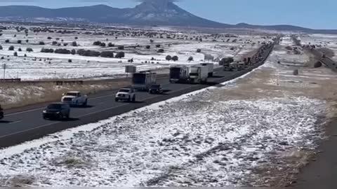 US People's Convoy from California to Washington DC now 2k trucks and civilian vehicles long today