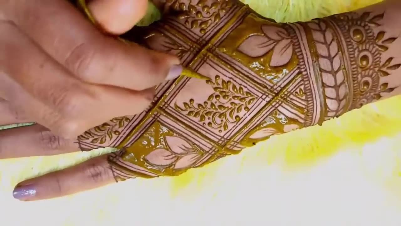 Leaf Henna art or mehndi design