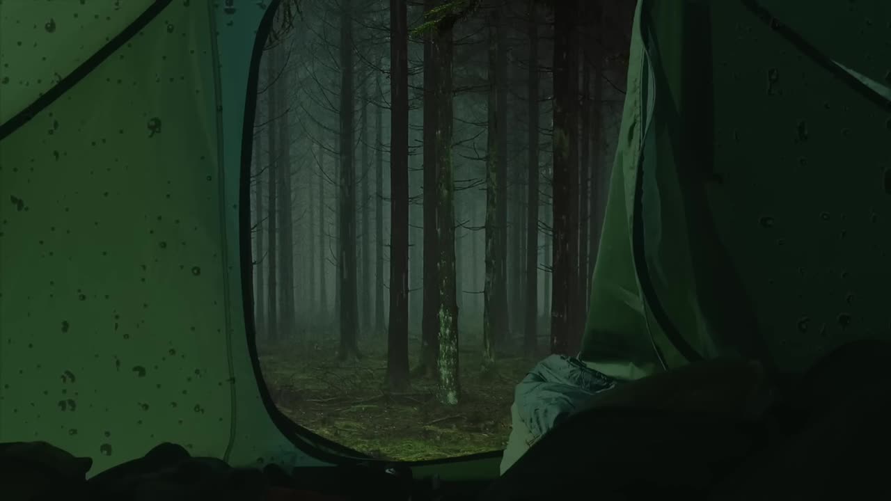 Rain on Tent Sounds for Sleep - 1 hour rain sound - Camping in the rain