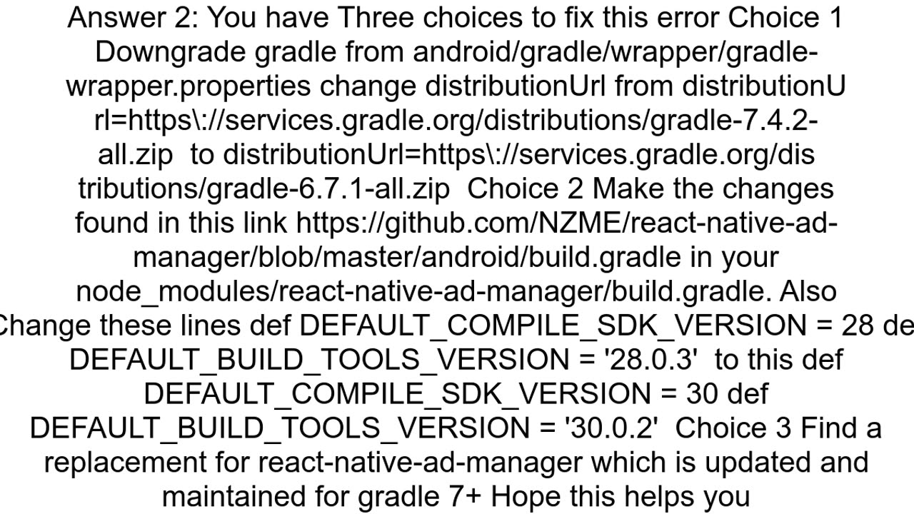 Build failed Gradle build failed with unknown error Please see logs for the quotRun gradlewquot pha