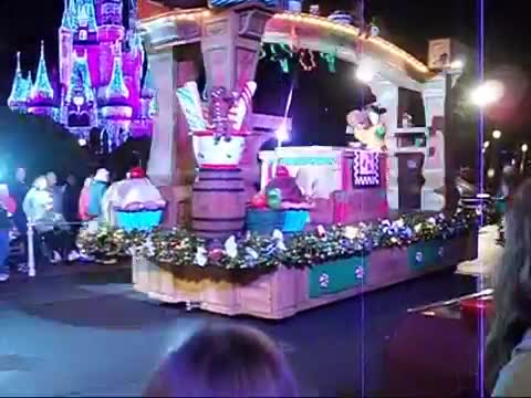Disney Christmas parade from street level