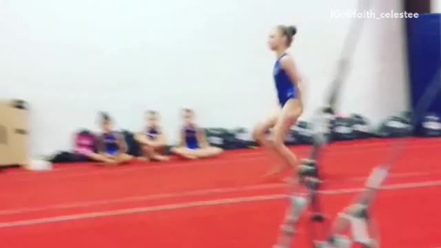 Girl tried doing flip but faceplants